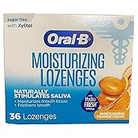 Oral-B Moisturizing Lozenges for Dry Mouth, Refreshing Orange 36 Ct (Pack of 1)