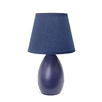 Simple Designs LT2009-BLU Mini Egg Oval Ceramic Table Desk Lamp, Blue