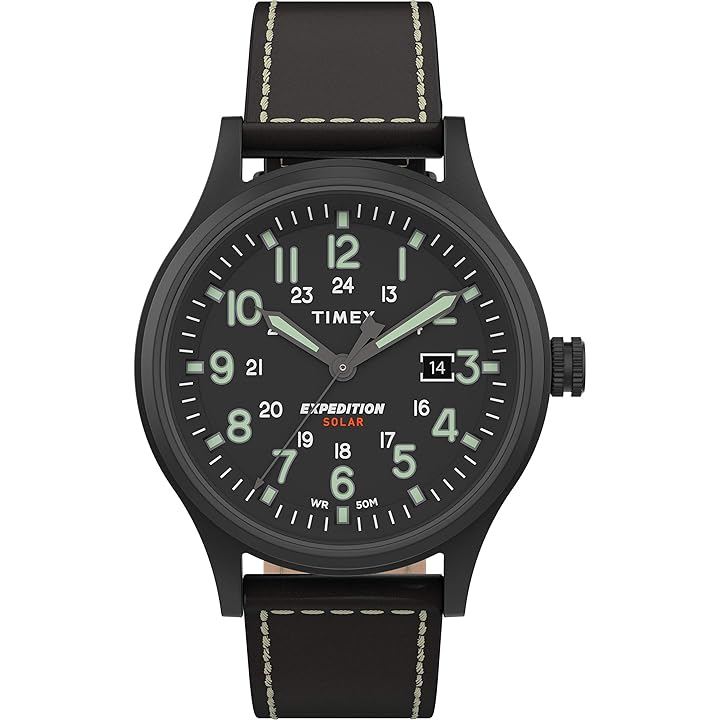 Mua Timex Men's TW4B18500 9J Expedition Scout Solar 40mm Black Leather  Strap Watch trên Amazon Mỹ chính hãng 2023 | Fado