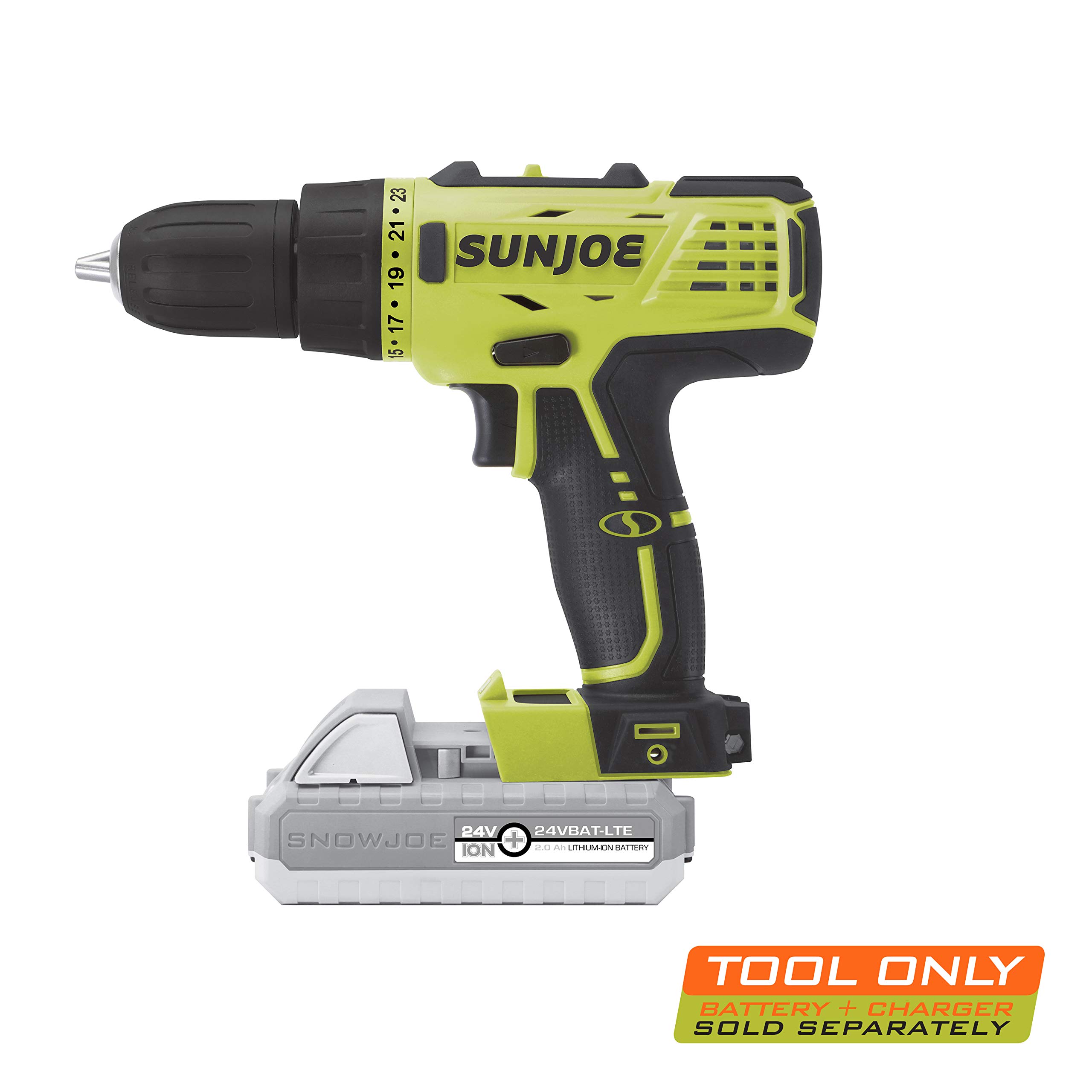 Sun Joe 24V-DD-CT Cordless 24-Position 2-Speed Drill Driver, Tool Only