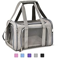 Henkelion Large Dog Cat Carriers Puppies up to 25Lbs, Big Dog Carrier Soft Sided, Collapsible Travel Puppy Carrier - Large - Grey
