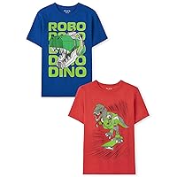 The Children's Place Boys' Dino Short Sleeve Graphic T-Shirts,multipacks