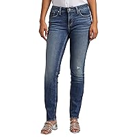 Silver Jeans Co. Women's Elyse Mid Rise Comfort Fit Straight Leg Jeans