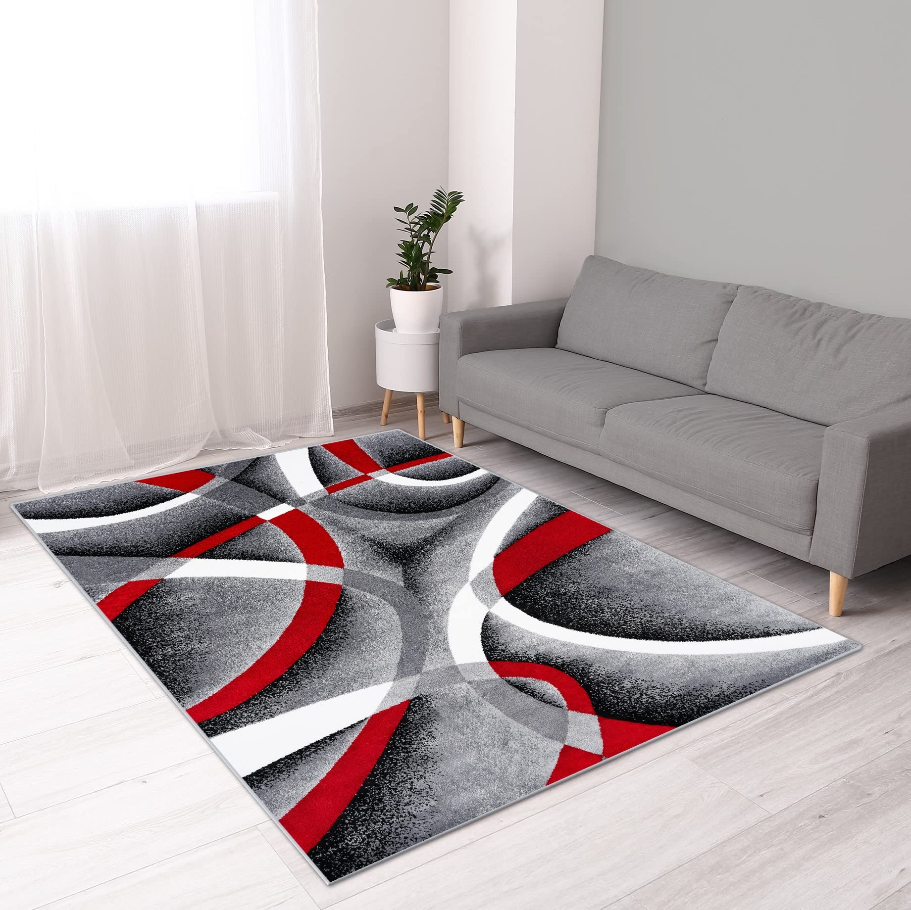 Persian Area Rugs 2305 Gray 2'2 x 7'4 Runner Modern Abstract Area Rug,2305 Gray 2x8