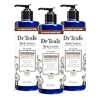 Dr Teal's Body Lotion, Coconut Oil & Essential Oils, 18 fl oz (Pack of 3)