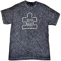 Autism Awareness White Puzzle Mineral Tie Dye T-Shirt
