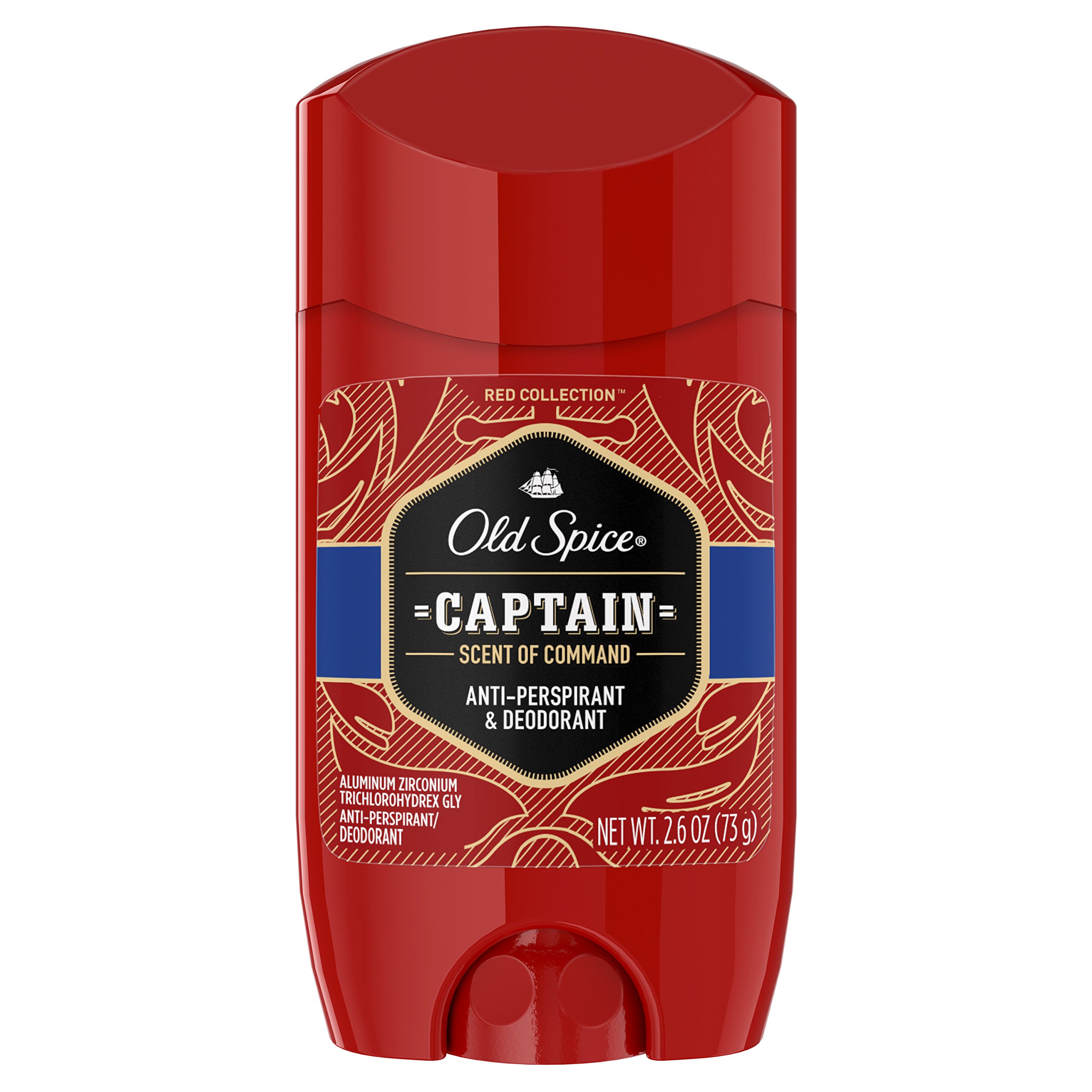 Old Spice Red Collection Captain Scent Invisible Solid Anti-Perspirant and Deodorant for Men 2.6 Oz.