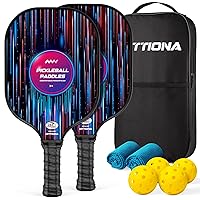 Pickleball Paddles - Fiberglass Pickleball Paddles Set of 2, USAPA Approved Pickle Ball Rackets 2 Pack with 4 Pickleball Balls, 1 Pickleball Net Bag, Paddles Ball Set for Beginners