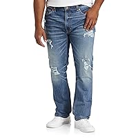 True Nation by DXL Men's Big and Tall Tapered-Fit Destructed Jeans | 5-Pocket Style Made with Eco-Friendly Material