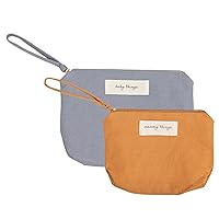 Pearhead Mom Things/Baby Things Pouch Set, Diaper Bag Storage Pouches, New Mom and Newborn Essentials, Modern Neutral Cosmetic and Accessory Bags, Set of 2