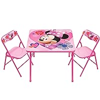Minnie Mouse Activity Table Set with 2 Chairs for Girls Ages 3-7 Years Old