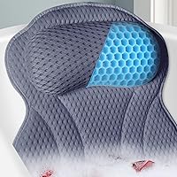 Bathtub Bath Pillows for Tub - Bath Tub Pillow Headrest with Ergonomic TPE, Bathtub Pillow for Neck & Back Support, Upgraded Bath Pillow with Strong Suction Cups & Hook, Dark Navy