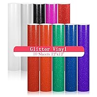 AHIJOY Glitter Adhesive Vinyl Bundle 10 Pack Sparkle Adhesive Vinyl 12