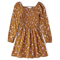 The Children's Place girls longsleeve Floral Smocked Dress