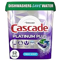 Platinum Plus Dishwasher Pod, Dish Detergent ActionPacs Dish Pods, Fresh, 52 Count