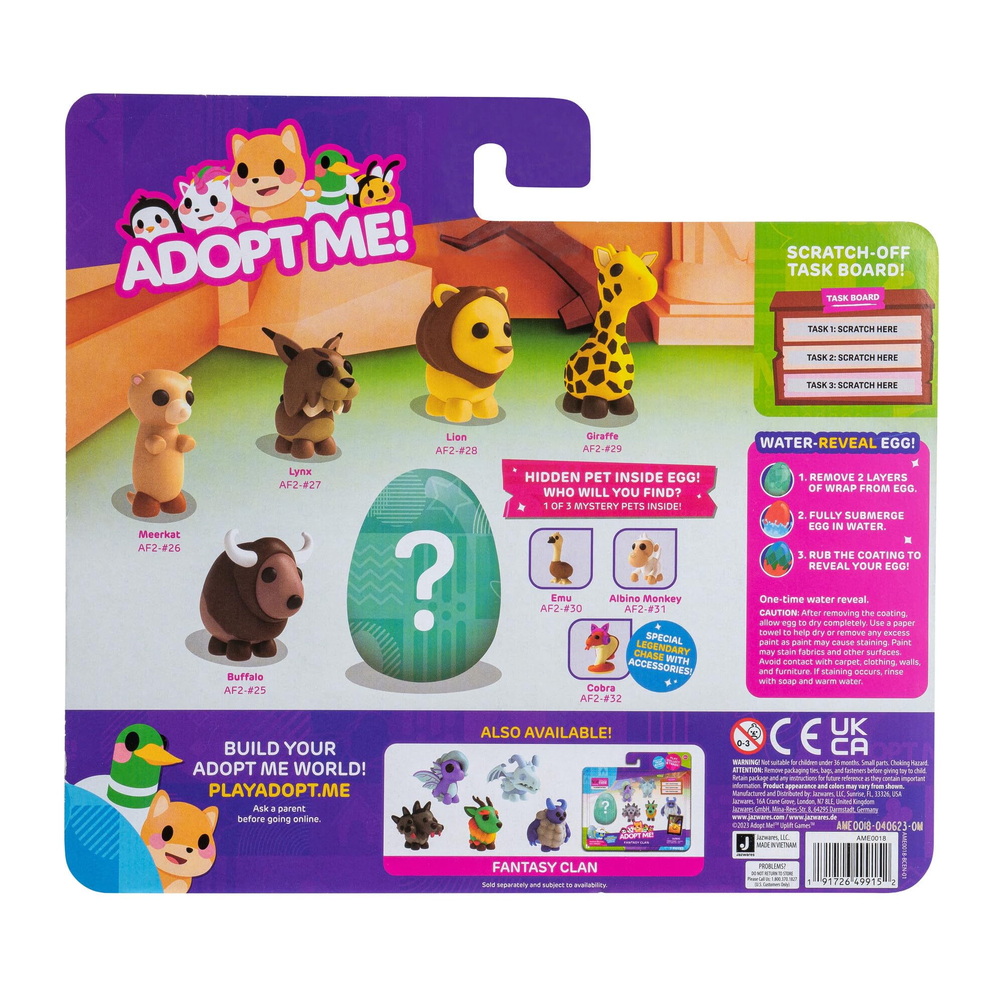 Adopt Me! Pets Multipack Animal Life - Hidden Pet - Top Online Game, Exclusive Virtual Item Code Included - Fun Collectible Toys for Kids Featuring Your Favorite Pets, Ages 6+