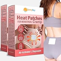 SunnyBay Heat Patches for Menstrual Cramp, Air-Activated Adhesive Heat Pads for Period, 130 F Warmth up to 8 Hours, Stick to Clothing Not Skin, 2.75 x3.5 inches, 10-Count, Pack of 2