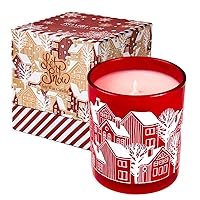 ROMIIE ZOI Christmas Scented Candle - 6oz Soy Wax Candle, Let it Snow, Infused with Christmas Pine Aroma - Brown & Red Gift Box Packaged for Christmas Holiday Season Gift
