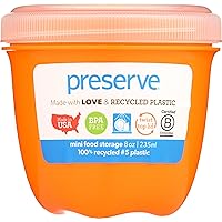 Preserve 8 oz 1 Count Round Orange Food Storage Container, 1 EA