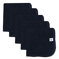 HonestBaby Unisex Baby Organic Cotton Washcloth Multi-Pack Winter Accessory Set, 5-Pack Navy, One Size