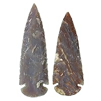 HARMONIZE Reiki Healing Crystal Handmade Arrowhead Set of 2 Natural Spearhead Agate Stone