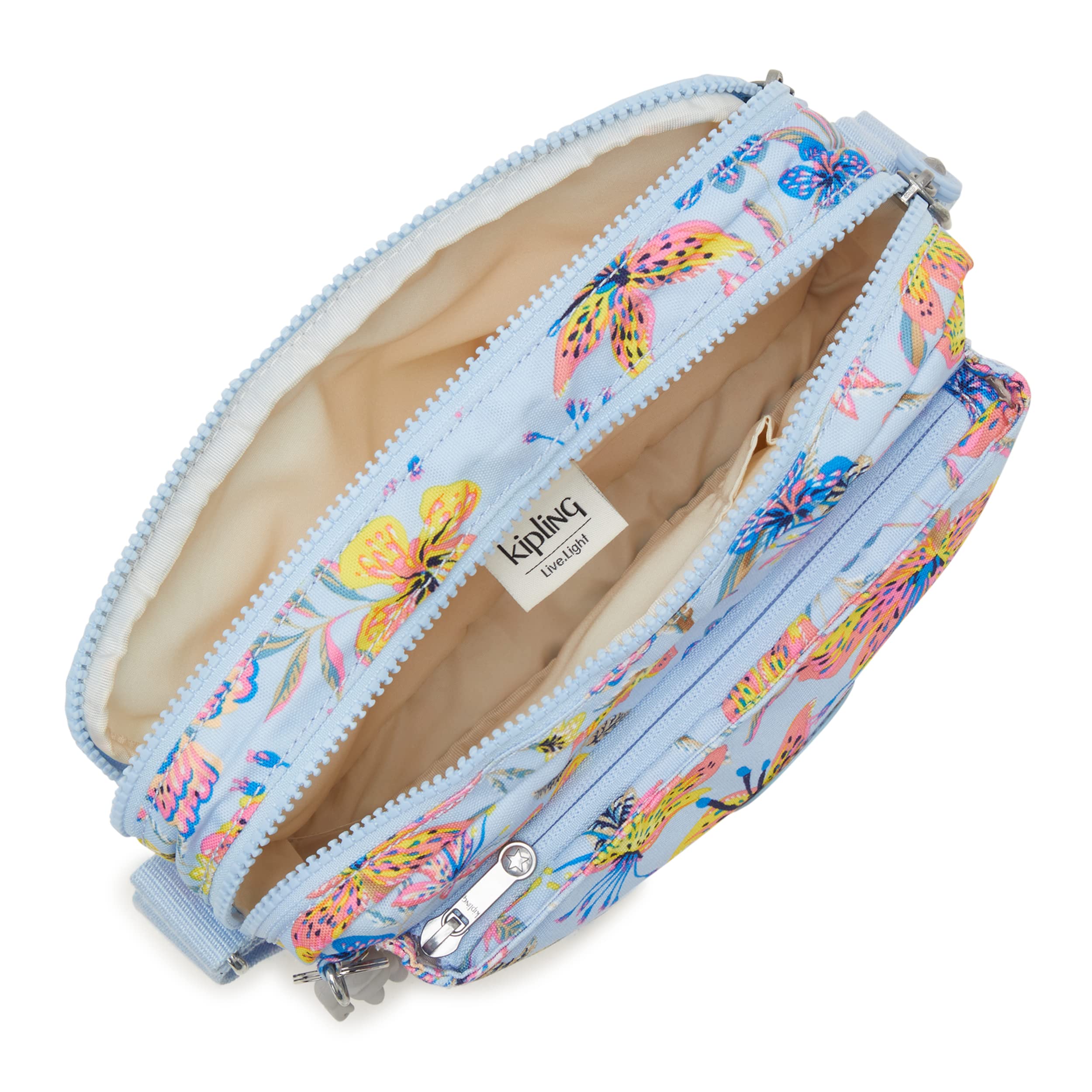 Kipling Women's Abanu Medium Crossbody Bag, Lightweight, Adjustable Nylon Waist Pack, Wild Flowers