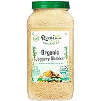 Rani Organic Jaggery Shakkar (Unrefined Evaporated Organic Sugar Cane Juice) 35oz (1kg) PET Jar ~ Gluten Friendly | Vegan | NON-GMO | No Salt or fillers | Indian Product | USDA Certified Organic