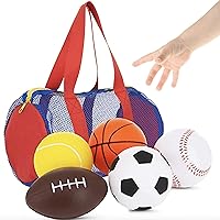 Neliblu Balls for Kids, Toddler Sports Toys - Set of 5 Foam Sports Balls And Free Bag - Perfect for Small Hands to Grab - Toy Balls for Toddlers 1-3, Foam Balls for Kids - Baby Soccer, Sports Balls