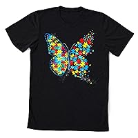 Autism Awareness Butterfly Peace Lover Gift Men Women T-Shirt, Autism Mom Outfit, Autism Puzzle T-Shirt, Autism Support