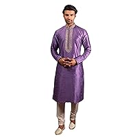 Indian Traditional Ethnic Party Wear Tunic Dress Kurta Pyjama Set For Men