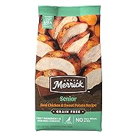 Merrick Premium Grain Free Dry Senior Dog Food, Wholesome and Natural Kibble, Real Chicken and Sweet Potato - 22.0 lb. Bag
