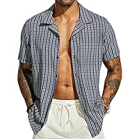PJ PAUL JONES Mens Floral Beach Shirts Short Sleeve Casual Button Down Shirts