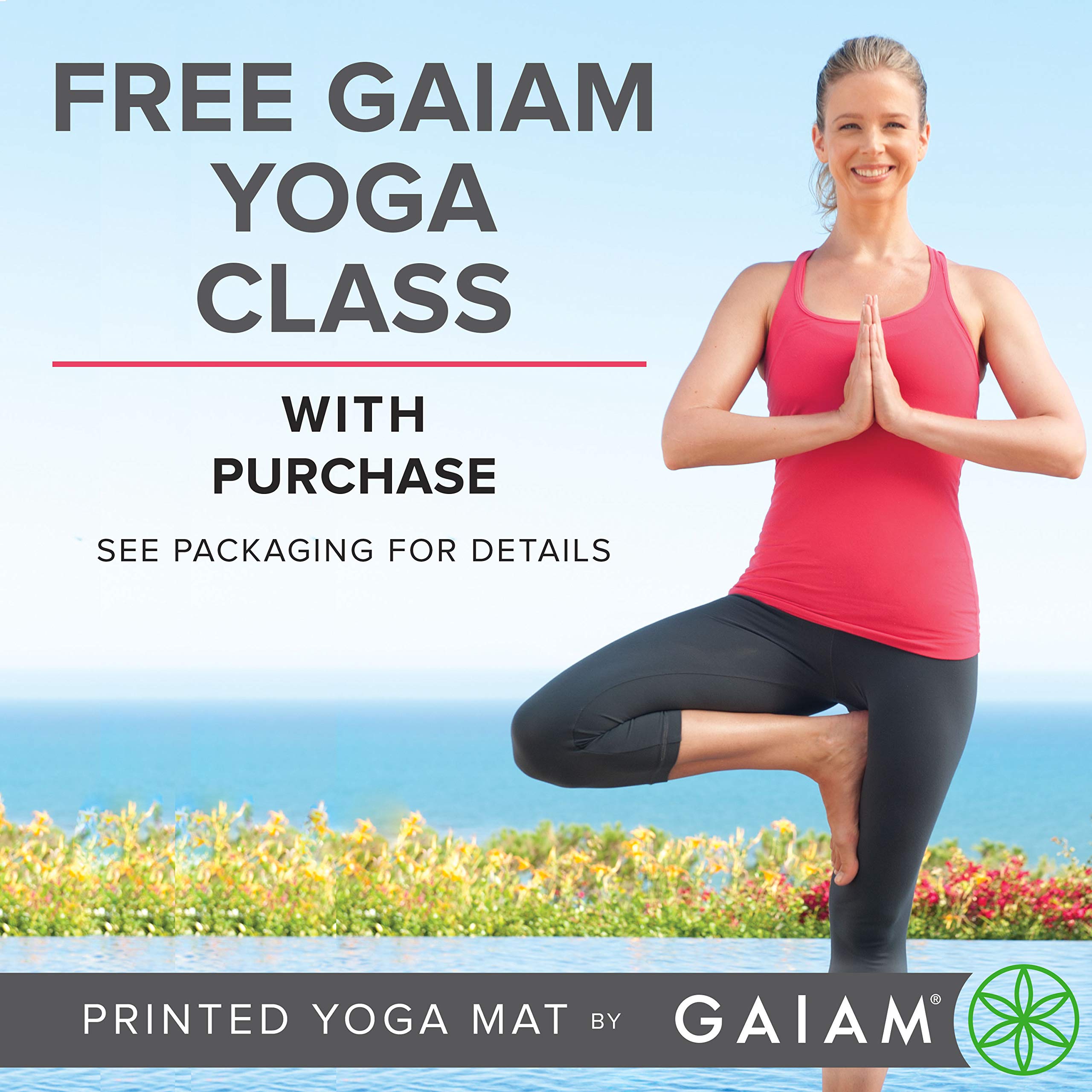 Gaiam Yoga Mat - Premium 6mm Print Reversible Extra Thick Non Slip Exercise & Fitness Mat for All Types of Yoga, Pilates & Floor Workouts (68