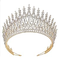 Tall Wedding Tiaras for Bride Large Queen Crowns 5A Cubic Zirconia Princess CZ Bridal Headband for Bride Party Big Pageant Crown for Women Huge Crystal Headpiece Bridal Hair Accessories