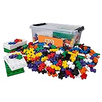 Plus Plus Big - 400 Big Pieces in Storage Tub - Basic Color Mix w/ 10 Baseplates - Construction Building Stem/Steam Toy, Interlocking Large Puzzle Blocks for Toddlers and Preschool