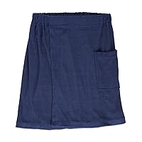 DII Men's Terry Shower Wrap Collection Adjustable with Velcro and Pocket, 54x20, Nautical Blue