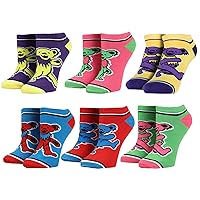 Grateful Dead Socks Adult Dancing Bears Mix And Match 5 Pack Ankle No Show Socks