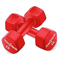 Neoprene Dumbbell Set of 2, Non-Slip, Hex Shape, Free Weights Set for Muscle Toning, Strength Building, Weight Loss - Portable Weights for Home Gym Hand Weight