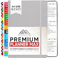 2024 Planner 8.5 x 11 Pro Max - Undated Productivity & Business Planner - Monthly Planner 2024 & Daily Planner 2024-2025 - Grey - A4 - Productivity Store