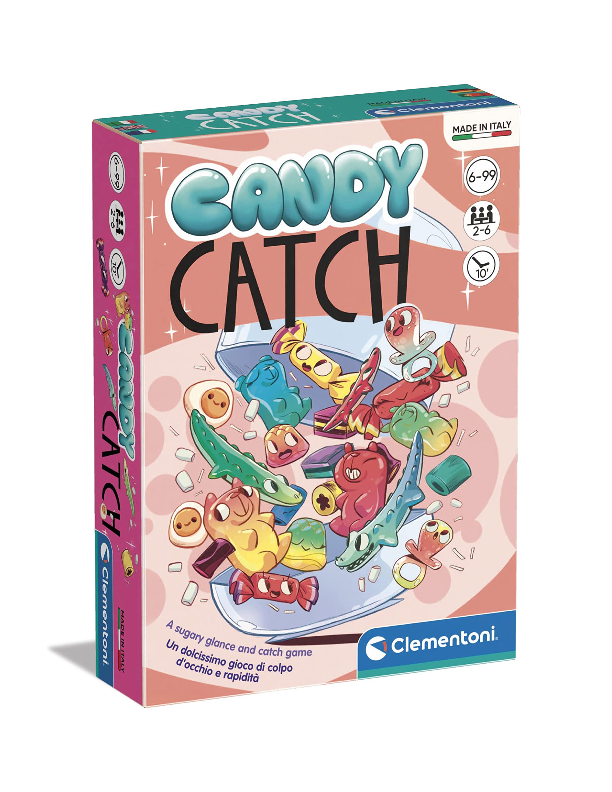 Clementoni 16565, Clementoni Pocket Games - Candy Catch for Children and Adults, Ages 6 Years Plus