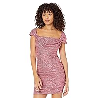 bebe Sequin Drapery Ruched Dress