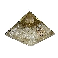 Orgonite Pyramid Clear Quartz Size - 3-3.5 inch Natural Healing Reiki Crystal Chakra Balancing Vastu Stone