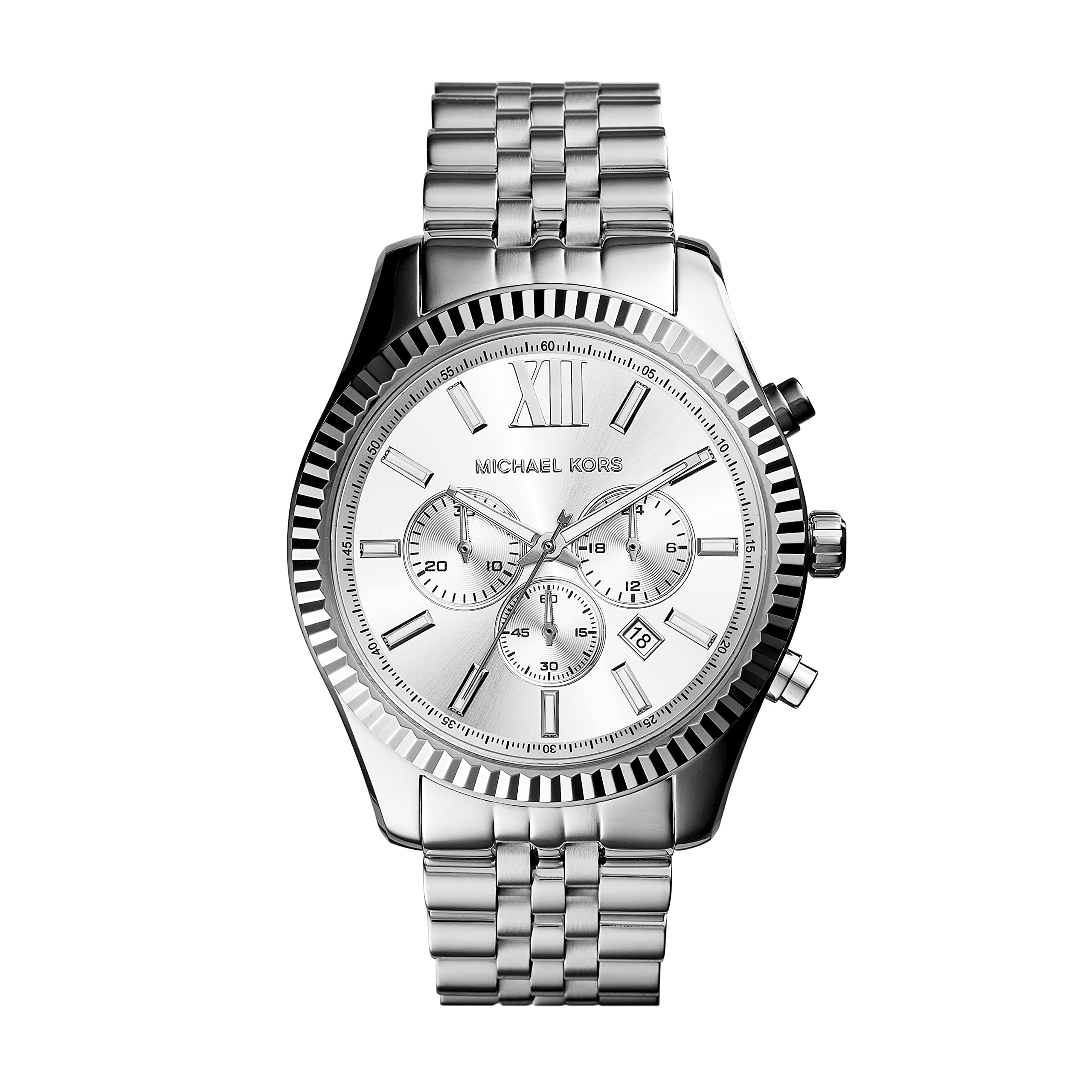 Amazoncom Michael Kors Mens Cortlandt Stainless Steel AnalogQuartz  Watch with StainlessSteel Strap Silver 208 Model MK8641  Michael  Kors Clothing Shoes  Jewelry