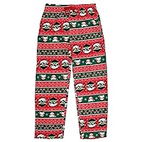 Star Wars Men's The Mandalorian Grogu Candy Canes Ugly Sweater Fleece Lounge Pajama Pants