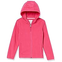Amazon Essentials Girls and Toddlers' Polar Fleece Full-Zip Hooded Lightweight Jacket