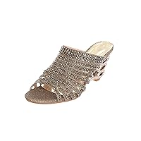 SIMPLY COUTURE Women's Strappy Rhinestone Slide Dress Sandal