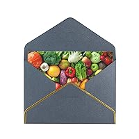 Fresh Fruits And Vegetables Print Thank You Cards With Envelopes Classic Blank Thank Pearl Paper Greeting Card,