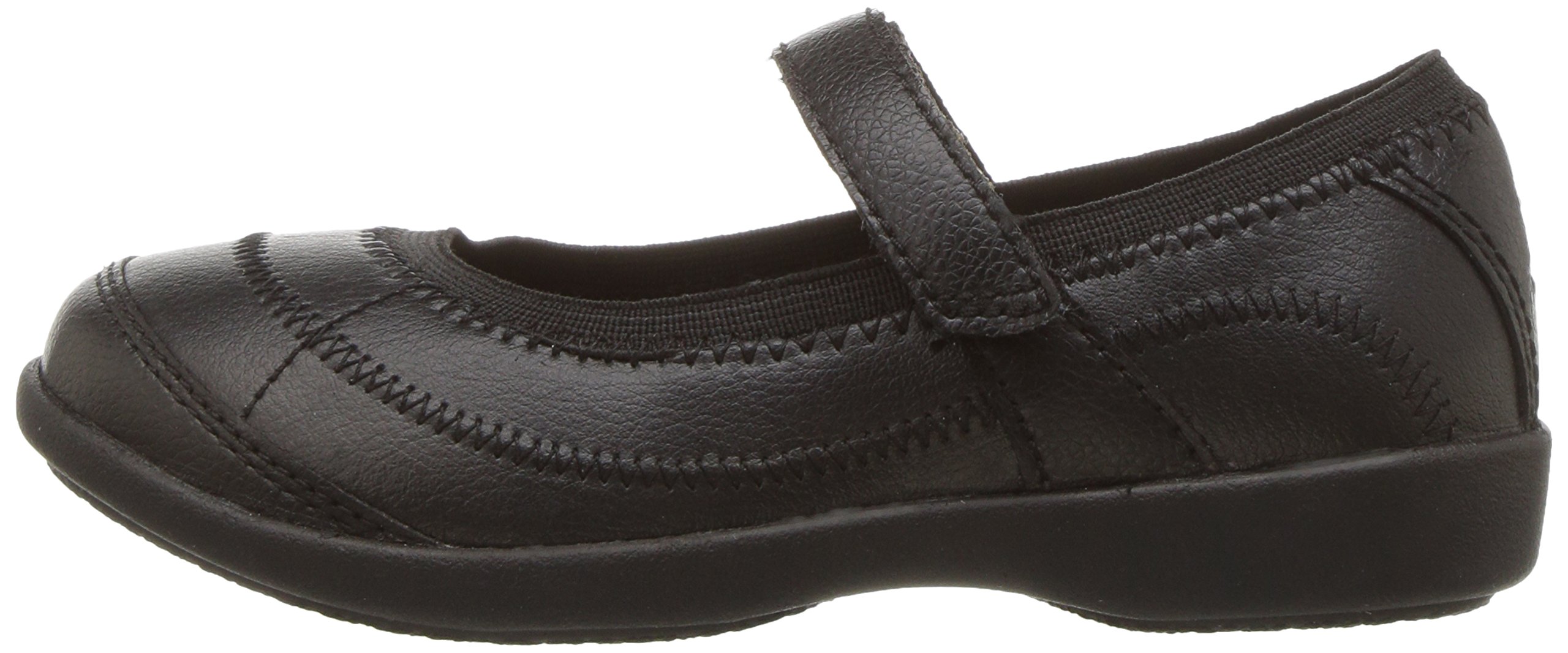 Hush Puppies unisex child Reese Mary Jane Flat, Black, 4 Big Kid US