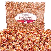 reese’s Zero Sugar Peanut Butter Cups - Miniatures Peanut Bite-Size Treat Candies Encased in a Crunchy Milk Rich Chocolate Shell for a Melt in Your Mouth Snacking, 2lb Mother's Day Bulk Candy Individually Wrapped Bag