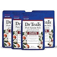Dr Teal's Pure Epsom Salt, Shea Butter & Almond, 3 lbs (Pack of 4) (Packaging May Vary)